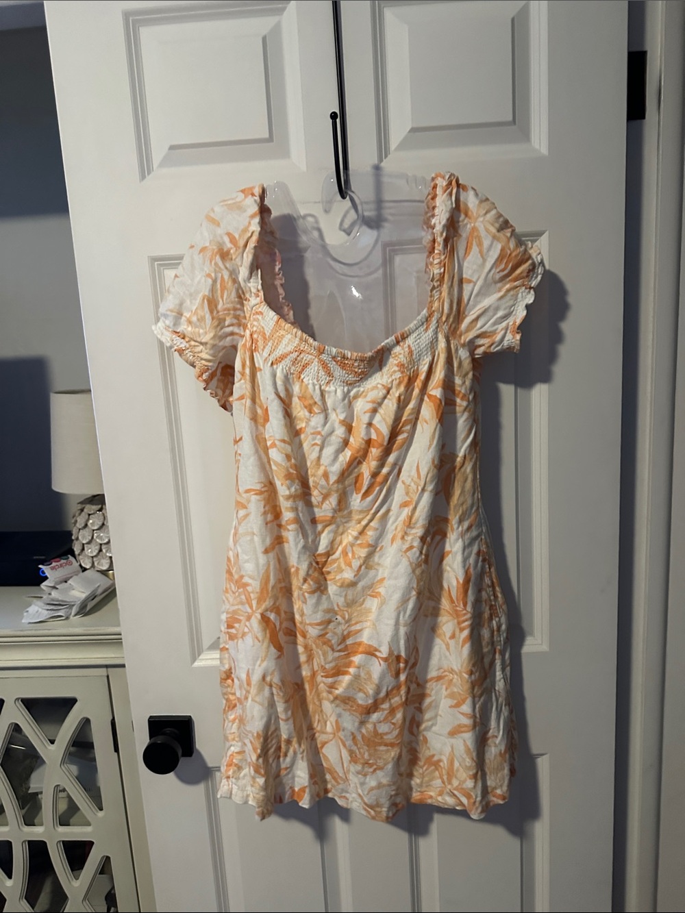 Abercrombie & Fitch Cream Mini Dress with Peach Floral Print